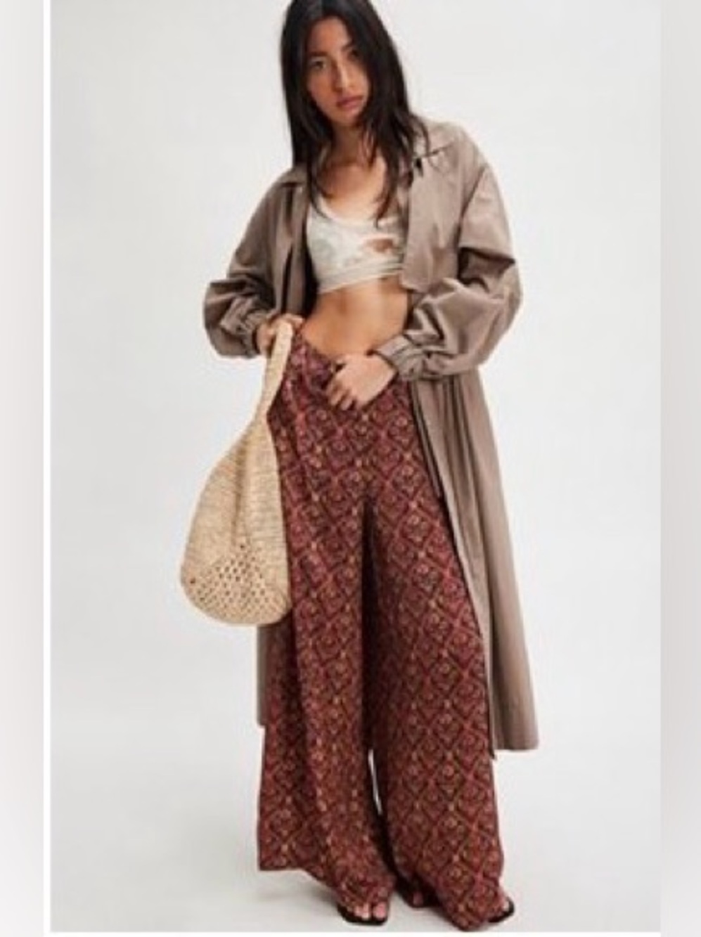 Anna Sui for Free People Printed Palazzo Pants Size 10 NWT